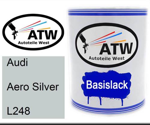 Audi, Aero Silver, L248: 1L Lackdose, von ATW Autoteile West.